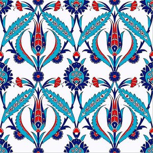 20×20 AC-2 Red Tulip Pattern Cini Ceramic Tile