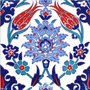 20×20 AC-4 Iznik Tulip Pattern Cini Tile