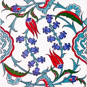 20×20 AC-5 Iznik Cicek Pattern Cini Tile