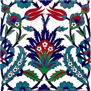 20×20 AC-19 Tulip Pattern Ottoman Cini Ceramic Tile