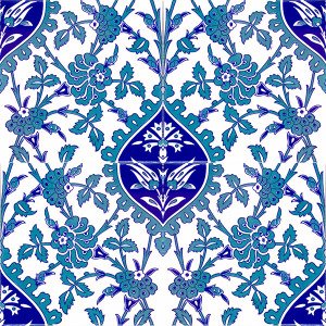 20×20 AC-42 Blue White Floral Pattern Tile Tile