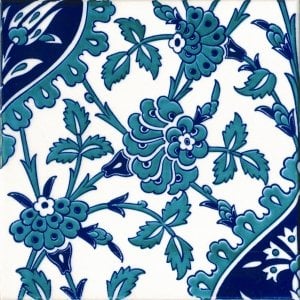 20×20 AC-42 Blue White Floral Pattern Tile Tile