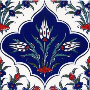20×20 AC-45 Tulips Patterned Ceramic Tile