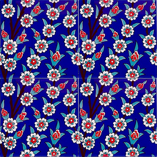 20×20 AC-60-Cobalt Daisy Textured Tile Tile