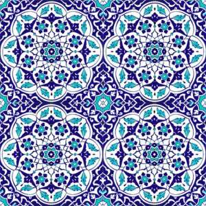 AC-92 Ottoman Blue White Tile Tile