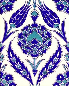 20×25 AC-308 Blue White Tulip pattern Kutahya Tile Tile