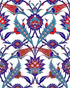 20×25 AC-313 Tulip Patterned Kütahya Tile Ceramic Tile