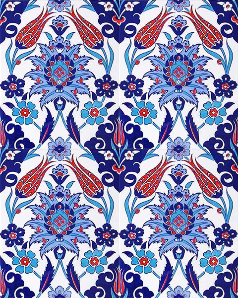 20×25 AC-1004 Iznik Tulip Pattern Tile Tile