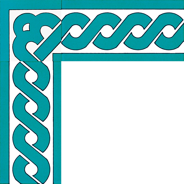 10×20 KS-20-Turquoise Chain Ceramic Border