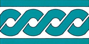 10×20 KS-20-Turquoise Chain Ceramic Border