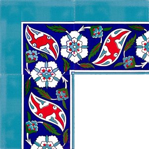 20×20 KS-21 Cobalt Kütahya Ceramic Border
