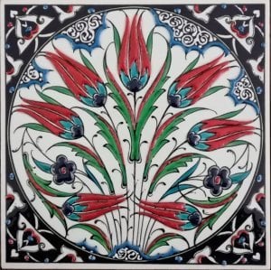 Cobalt Rumi Lalezar Tile Panel,Decorative tiles,ottoman art tile,Accent Tiles Board, Decorative Living Room Tiles,decor gifts