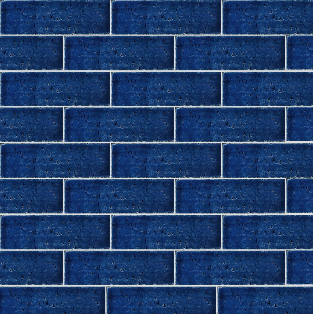 7×22 Cm Brick Cobalt Patterned Ceramic Tile