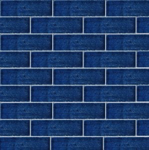 7×22 Cm Brick Cobalt Patterned Ceramic Tile