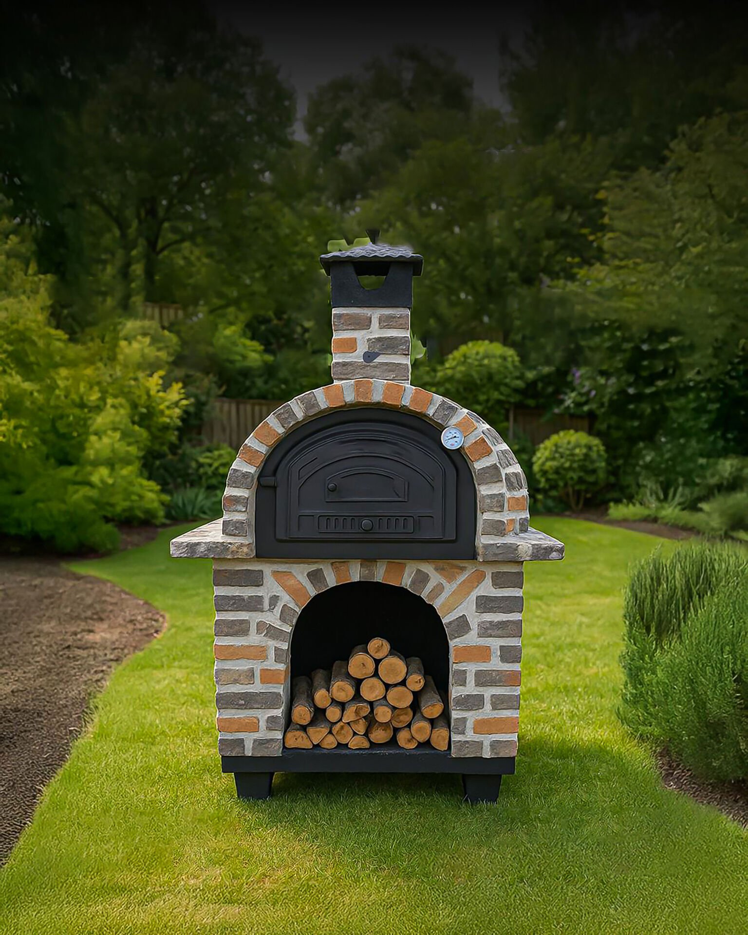Pizza Master Outdoor Stone Oven – Handcrafted Italian Wood-Fired Oven with Firebrick Core & Authentic Brick Arch Design ,Homemade pizza oven