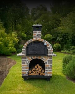 Pizza Master Outdoor Stone Oven – Handcrafted Italian Wood-Fired Oven with Firebrick Core & Authentic Brick Arch Design ,Homemade pizza oven